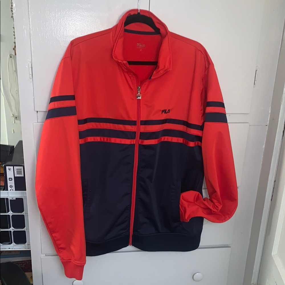 Fila Red and Black Sporty Windbreaker
